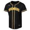 Jackson Chourio Milwaukee Brewers Nike Youth Fashion Replica Player Jersey - Black - Side View