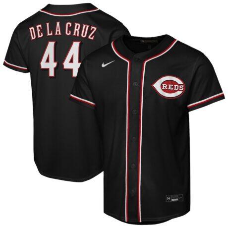 Elly De La Cruz Cincinnati Reds Nike Youth Fashion Replica Player Jersey - Black - Front View