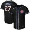 Seiya Suzuki Chicago Cubs Nike Youth Fashion Replica Player Jersey - Black - Front View