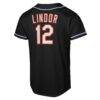 Francisco Lindor New York Mets Nike Youth Fashion Replica Player Jersey - Black - Detail View
