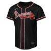 Ronald Acuña Jr. Atlanta Braves Nike Youth Fashion Replica Player Jersey - Black - Back View