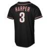Bryce Harper Philadelphia Phillies Nike Youth Fashion Replica Player Jersey - Black - Detail View