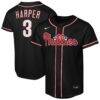 Bryce Harper Philadelphia Phillies Nike Youth Fashion Replica Player Jersey - Black - Front View
