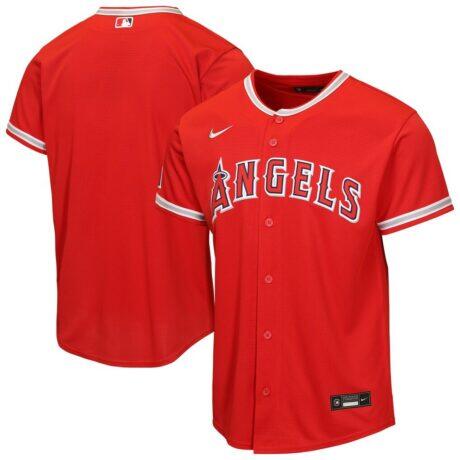 Los Angeles Angels Nike Youth Alternate Stadium Jersey - Red - Front View