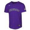 Colorado Rockies Nike Youth Alternate 2 Stadium Jersey - Purple - Side View