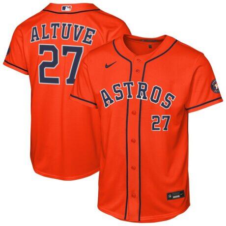 Jose Altuve Houston Astros Nike Youth Alternate Stadium Jersey - Orange - Front View