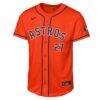 Jose Altuve Houston Astros Nike Youth Alternate Stadium Jersey - Orange - Side View