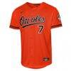 Jackson Holliday Baltimore Orioles Nike Youth Alternate 2 Stadium Player Jersey - Orange - Side View
