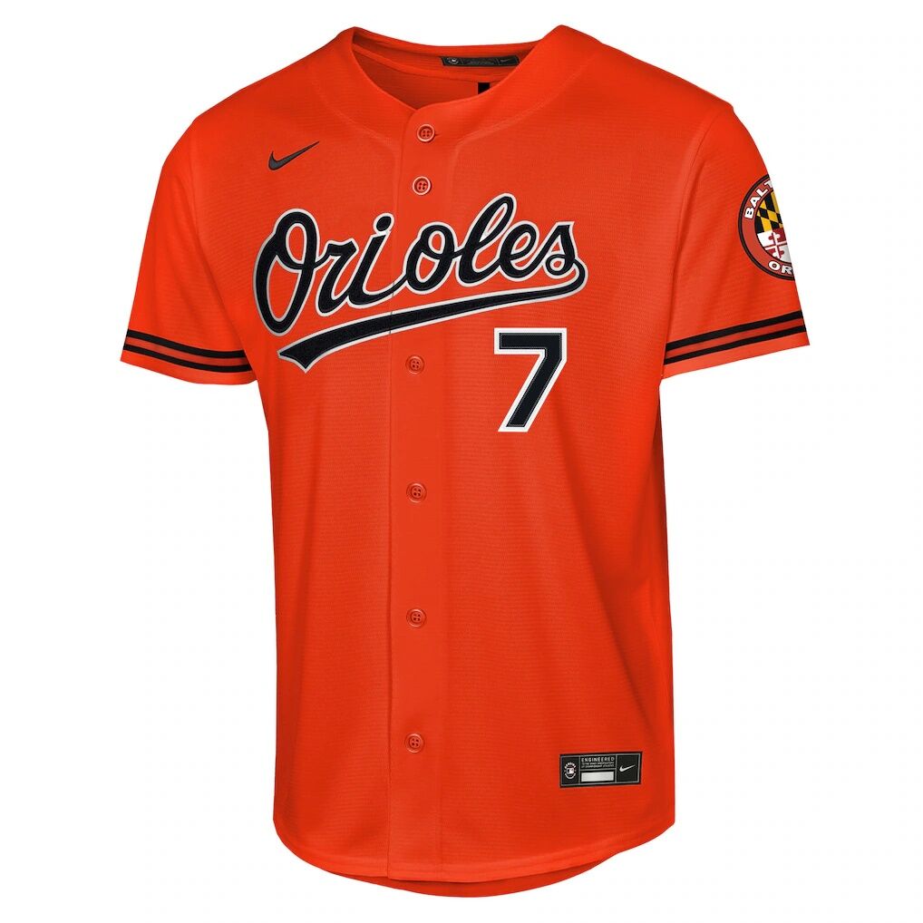Jackson Holliday Baltimore Orioles Nike Youth Alternate 2 Stadium Player Jersey