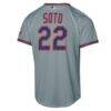 Juan Soto New York Mets Nike Youth Road Stadium Player Jersey - Gray - Detail View