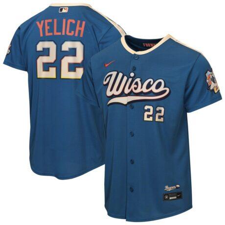 Christian Yelich Milwaukee Brewers Nike Youth 2026 City Connect Stadium Jersey - - Front View