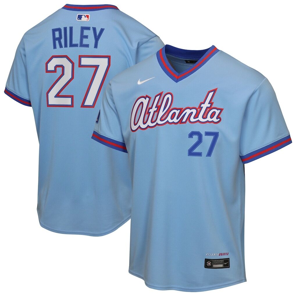 Austin Riley Atlanta Braves Nike Youth 2026 City Connect Stadium Jersey – Powder Blue