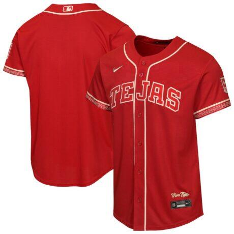 Texas Rangers Nike Youth 2026 City Connect Stadium Jersey - Red - Front View