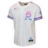 Kansas City Royals Nike Youth 2026 City Connect Stadium Jersey - White - Side View