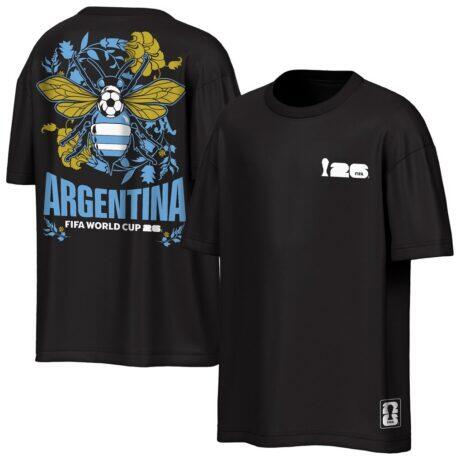Argentina Outerstuff FIFA World Cup 2026 Rally Oversized T-Shirt - Black - Front View