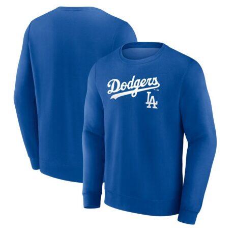Los Angeles Dodgers Team Lockup Sweatshirt - Royal - Front View