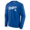 Los Angeles Dodgers Team Lockup Sweatshirt - Royal - Side View