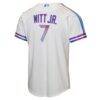 Bobby Witt Jr. Kansas City Royals Nike Youth 2026 City Connect Stadium Jersey - White - Detail View