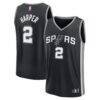 Dylan Harper San Antonio Spurs Fashion7 2025 NBA Draft First Round Pick Fast Break Replica Jersey - Black - Front View