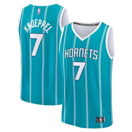 Kon Knueppel Charlotte Hornets Fashion7 2025 NBA Draft First Round Pick Fast Break Replica Jersey - Teal - Front View