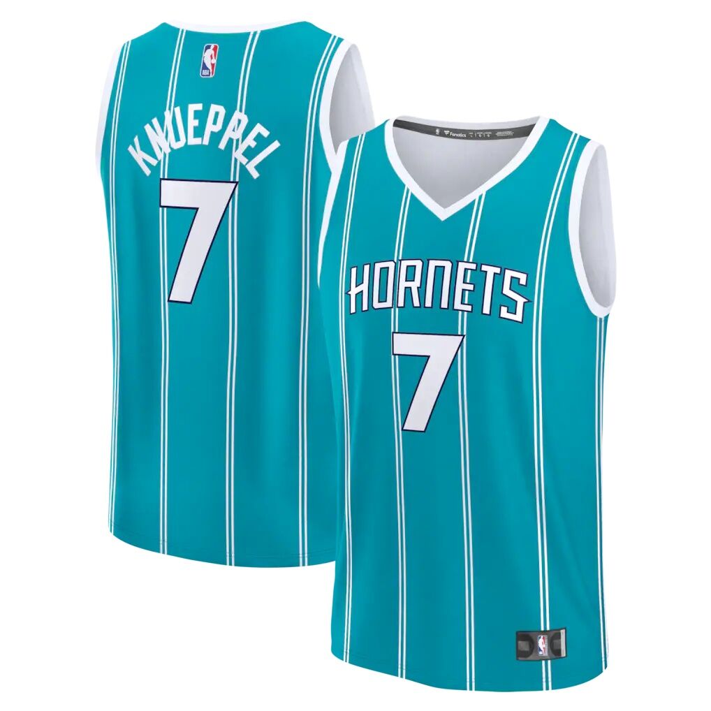 Kon Knueppel Charlotte Hornets Fashion7 2025 NBA Draft First Round Pick Fast Break Replica Jersey – Icon Edition