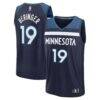 Joan Beringer Minnesota Timberwolves Fashion7 Youth 2025 NBA Draft First Round Pick Fast Break Replica Jersey - Navy - Front View