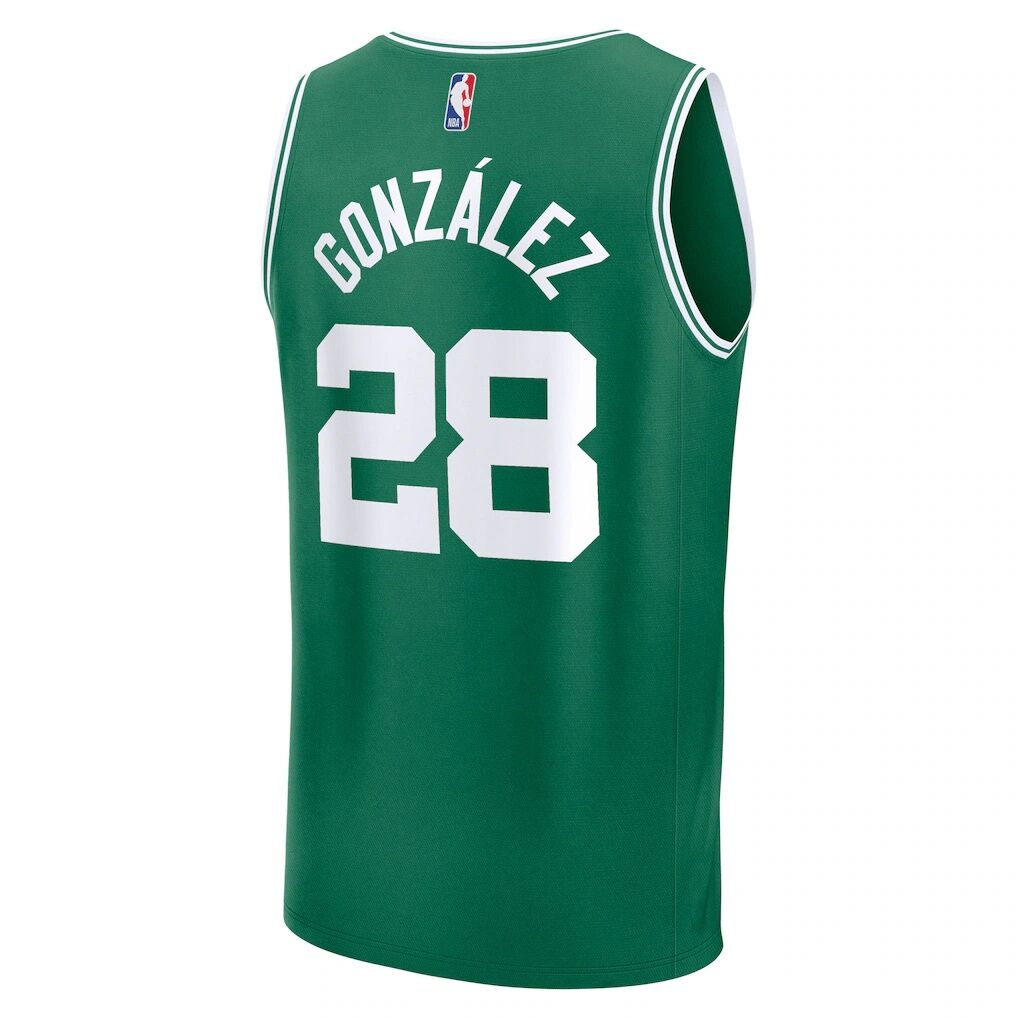 Hugo Gonzalez Boston Celtics Fashion7 2025 NBA Draft First Round Pick Fast Break Replica Jersey - Icon Edition - Kelly Green