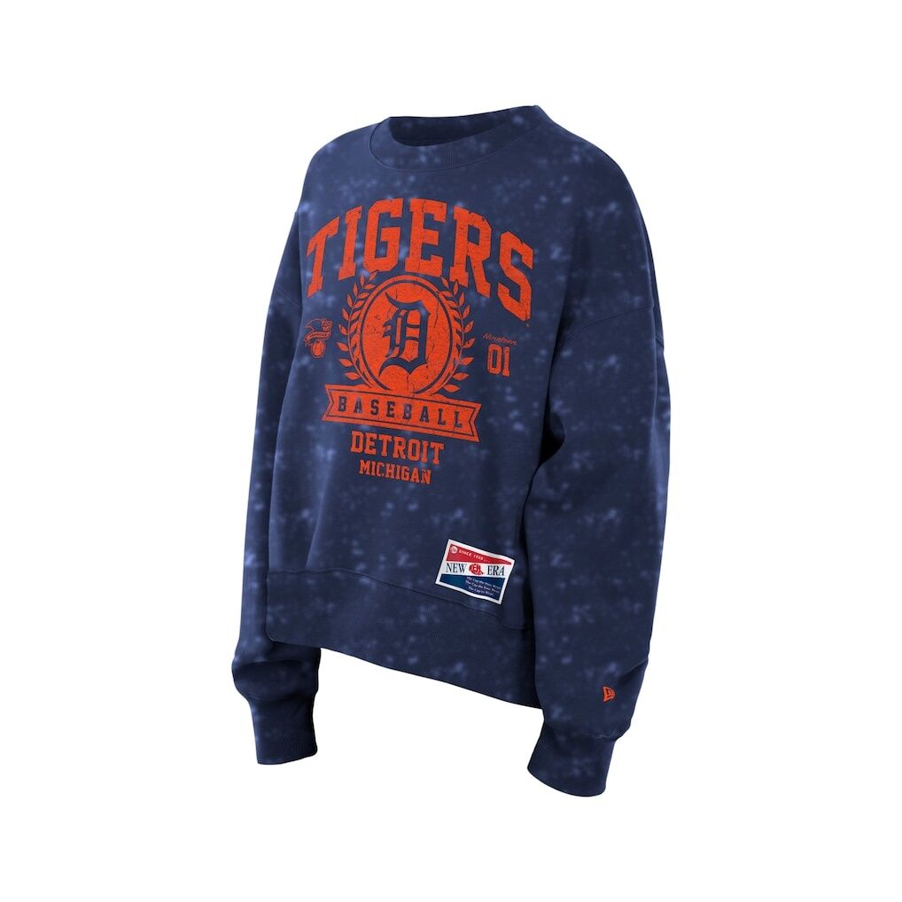 Detroit Tigers New Era Women's Throwback Oversized Boxy Sweatshirt