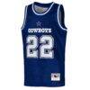 Emmitt Smith Dallas Cowboys Mitchell & Ness Youth Retired Player NFL Basketball Fashion Jersey - Navy - Side View