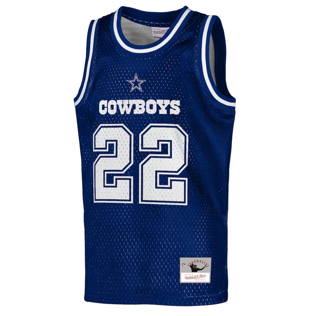 Emmitt Smith Dallas Cowboys Mitchell & Ness Youth Retired Player NFL Basketball Fashion Jersey
