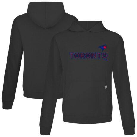 Toronto Blue Jays Levelwear City Connect Relay Core Logo Pullover Hoodie - Black - Front View