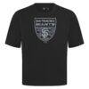 San Francisco Giants Levelwear Oversized Luxe Signature Knit Buckler T-Shirt - Black - Side View