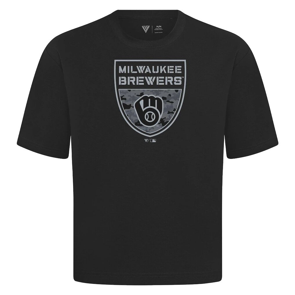 Milwaukee Brewers Levelwear Oversized Luxe Signature Knit Buckler T-Shirt