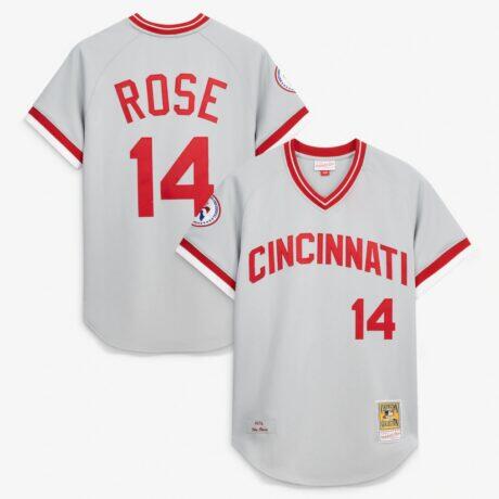 Pete Rose Cincinnati Reds Mitchell & Ness 1976 Authentic Jersey - Gray - Front View
