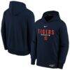 Detroit Tigers Nike Youth Authentic Collection Therma-FIT Hoodie - Navy - Front View