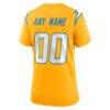 Los Angeles Chargers Nike Women's Alternate Charger Power Game Custom Jersey - Gold - Detail View