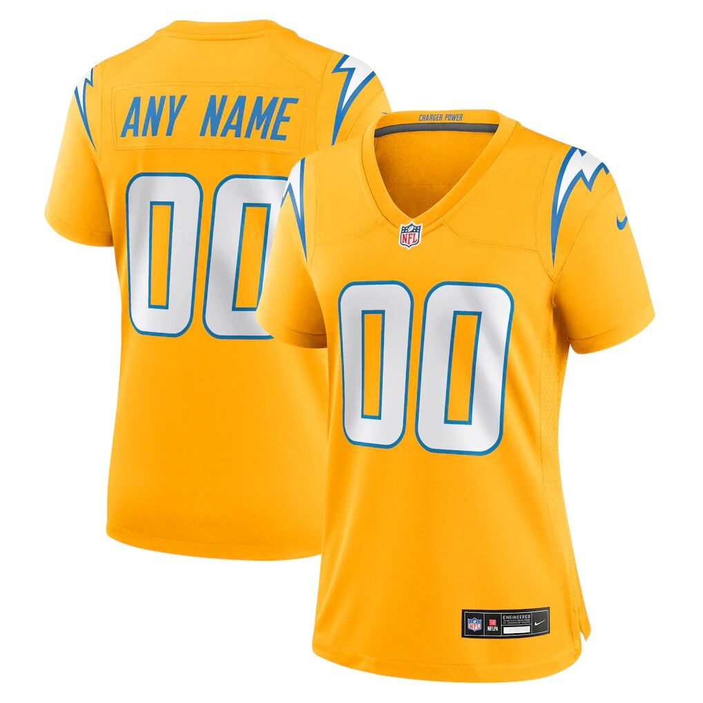 Los Angeles Chargers Nike Women's Alternate Charger Power Game Custom Jersey