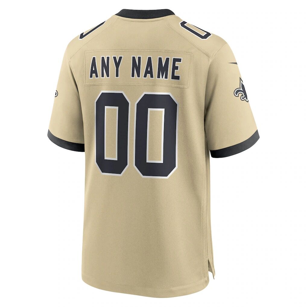 New Orleans Saints Nike Youth Gameday Golds Alternate Custom Game Jersey