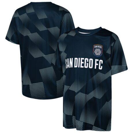 San Diego FC Outerstuff Youth Sheer Thrill T-Shirt - Navy - Front View