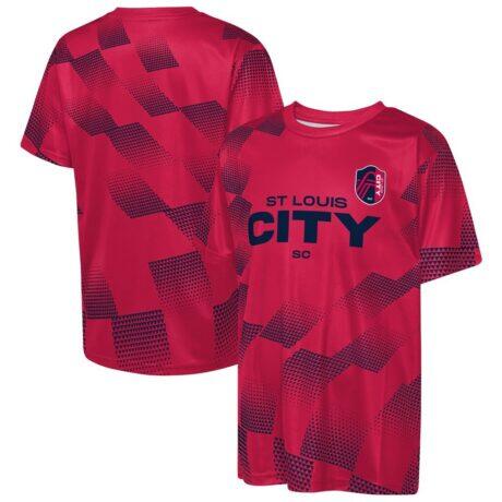St. Louis CITY SC Outerstuff Youth Sheer Thrill T-Shirt - Red - Front View