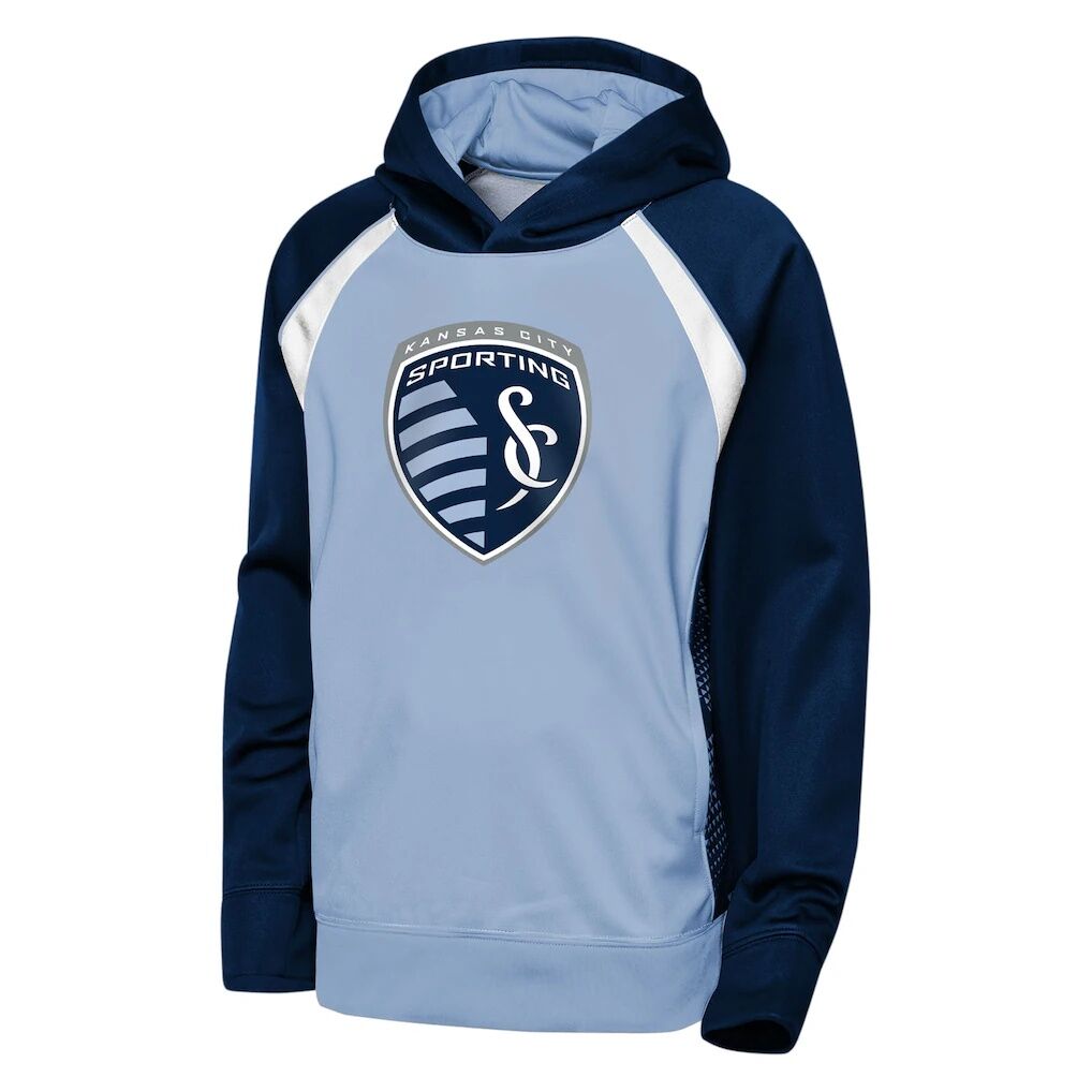 Sporting Kansas City Outerstuff Youth Striker Fleece Hoodie - Light Blue