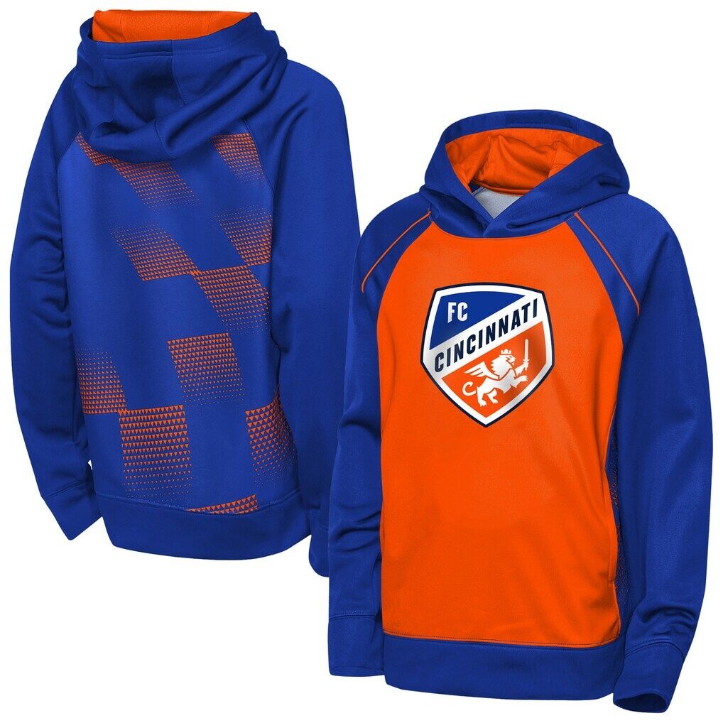 FC Cincinnati Outerstuff Youth Striker Fleece Hoodie - Orange/Blue