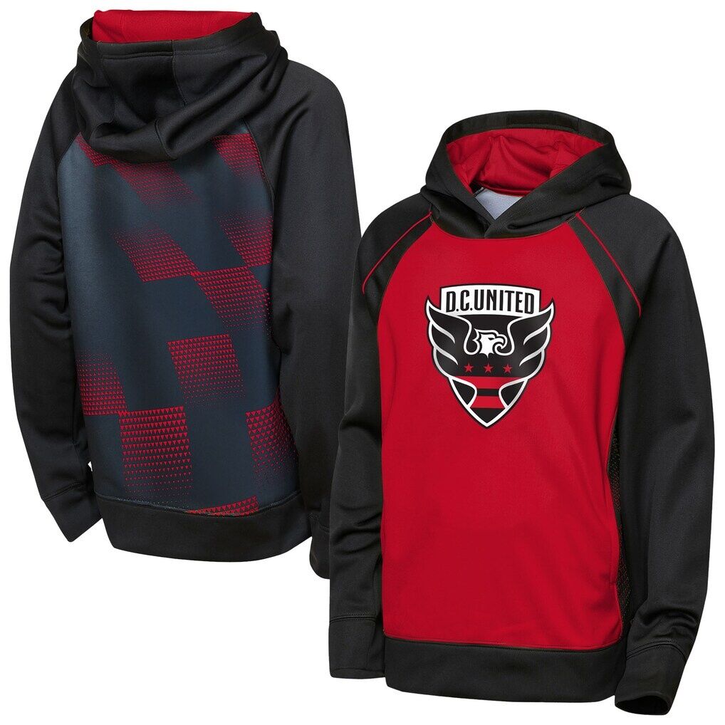 D.C. United Outerstuff Youth Striker Fleece Hoodie - Red/Black