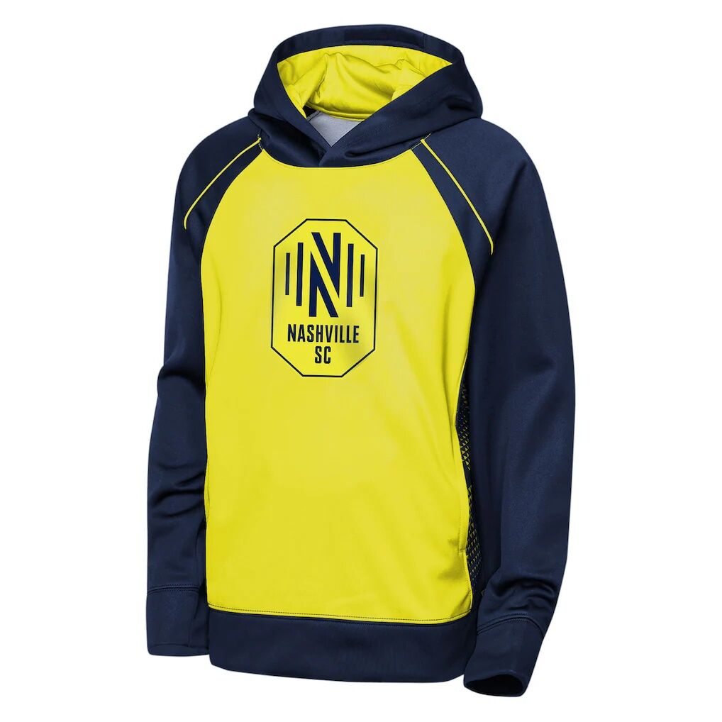 Nashville SC Outerstuff Youth Striker Fleece Hoodie - Yellow/Navy
