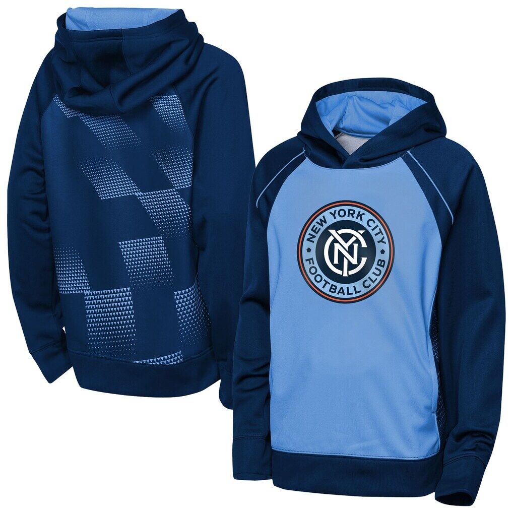 New York City FC Outerstuff Youth Striker Fleece Hoodie - Blue/Navy
