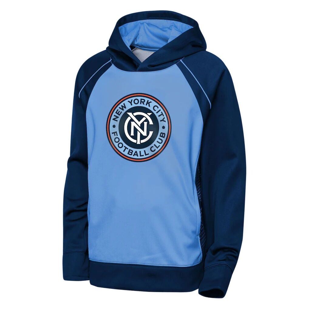 New York City FC Outerstuff Youth Striker Fleece Hoodie - Blue/Navy