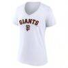 San Francisco Giants Women's Team Lockup V-Neck T-Shirt - White - Side View