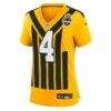 DK Metcalf Pittsburgh Steelers Nike Women's Alternate 1933 Throwback Game Jersey - Gold - Side View