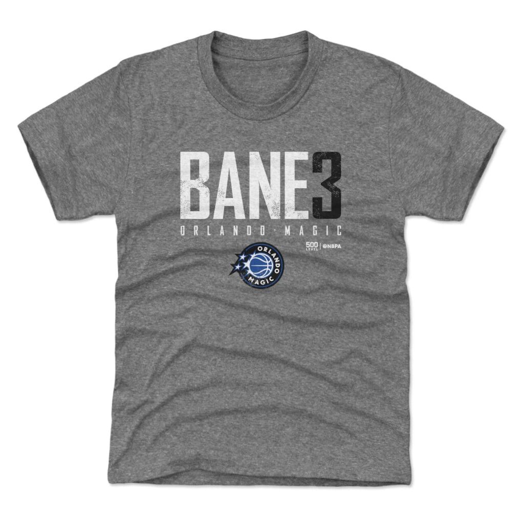 Desmond Bane Orlando Magic 500 Level Youth Elite Name & Number T-Shirt – Heather Gray