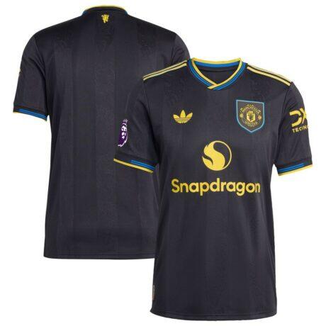 Manchester United adidas 2025/26 Third Authentic Jersey - Black - Front View